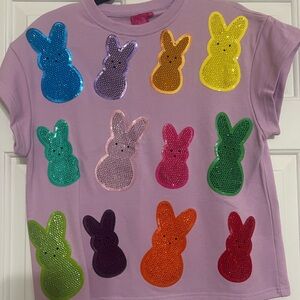 QUEEN OF SPARKLES Multicolor Bunny Sequin Tee